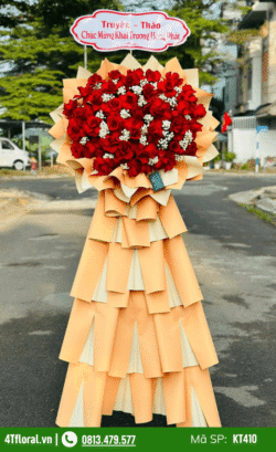 Kệ hoa khai trương hồng đỏ - KT410