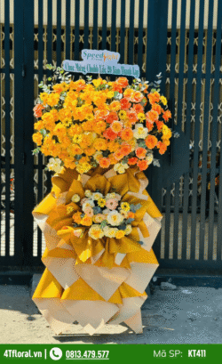 Kệ hoa hiện đại tone cam - KT411