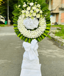 Vòng hoa viếng 1 tầng cúc trắng - KT416