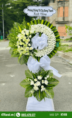 Vòng hoa viếng 2 tầng đẹp - KT418