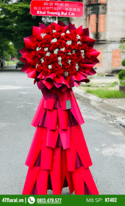 Kệ hoa chúc mừng khai trương màu đỏ - KT402