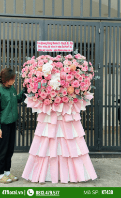 Kệ hoa màu hồng hiện đại - KT438