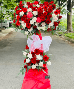 Kệ hoa khai trương tông đỏ - KT455