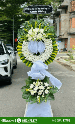 Hoa tang lễ màu trắng - KT408