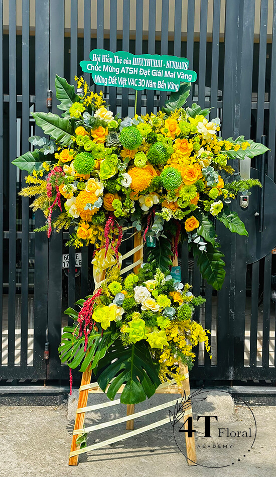 Kệ hoa màu xanh hiện đại