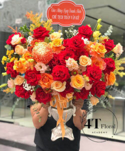 Bình hoa tone cam đỏ - GH207