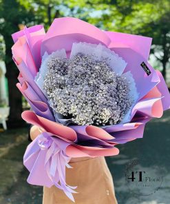 Bó hoa baby tím trắng - BH219