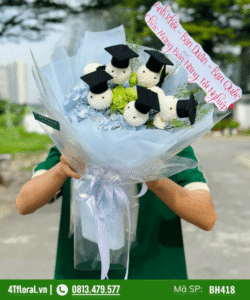 Bó hoa ping pong mũ cử nhân tặng tốt nghiệp - BH418