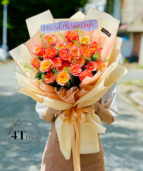 bó hoa cam rực rỡ