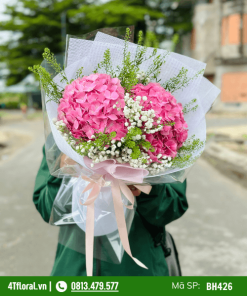 Bó Hoa Cẩm Tú Cầu Hồng 2 Bông - BH426