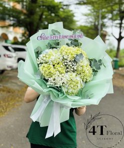 Bó hoa cẩm tú cầu xanh lá – BH256