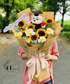 Bó hoa có gấu tặng tốt nghiệp - BH211
