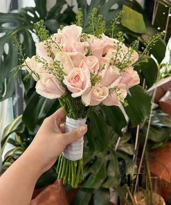 Bó hoa cưới hồng kem - HC09