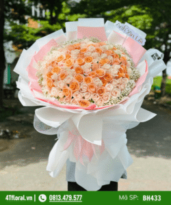 Bó hoa hồng cam khổng lồ - BH433