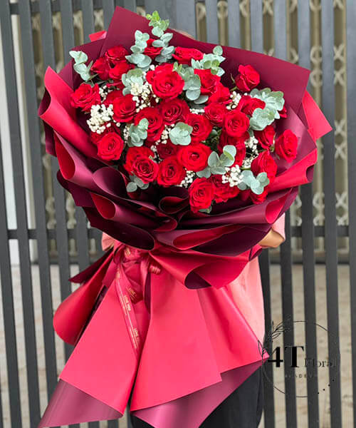 bó hoa hồng đỏ 35 bông