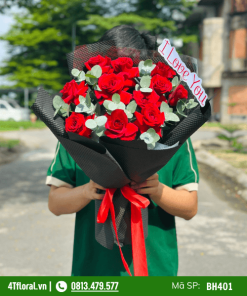 Bó hoa hồng đỏ ecuador giá rẻ - BH401