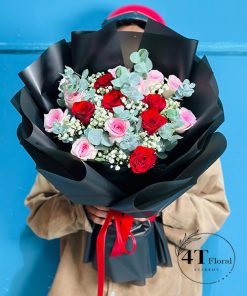 Bó hoa hồng đỏ mix lạc thần - BH181