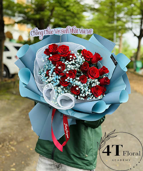 Bó hoa hồng đỏ nhập