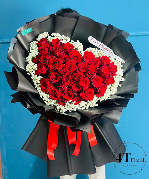 bó hoa hồng đỏ phù hợp cho tình yêu