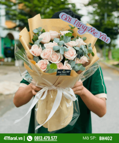 Bó hoa hồng kem nhỏ - BH402