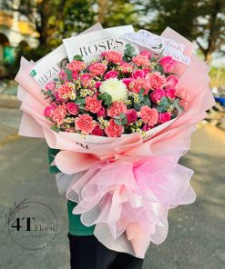 Bó hoa màu hồng - BH140