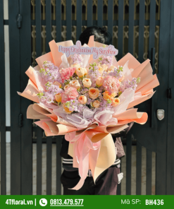 Bó hoa màu tím cam - BH436