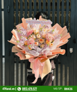 Bó hoa màu tím cam - BH436
