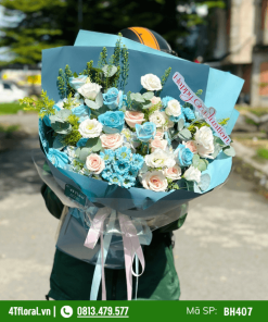 Bó hoa màu xanh dương - BH407