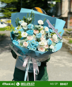 Bó hoa màu xanh dương - BH407