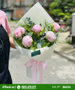 Bó hoa peony 5 bông - BH424