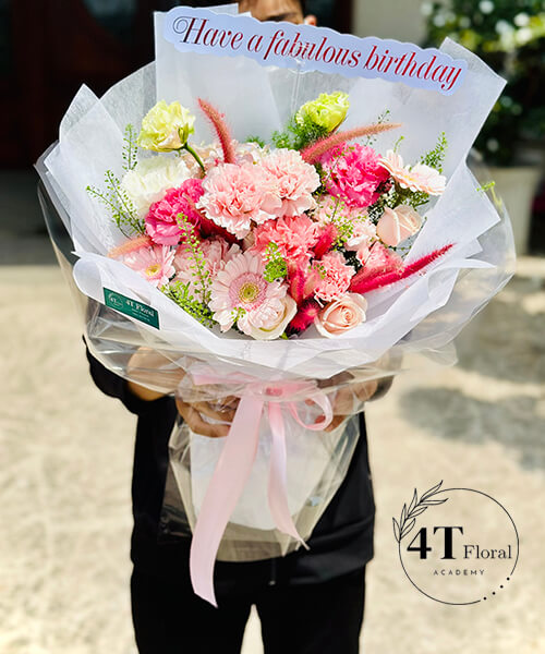 bó hoa phăng mix đồng tiền