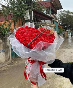 Bó hoa sáp đỏ thơm hình trái tim - HS79