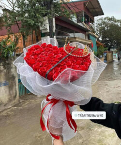Bó hoa sáp đỏ thơm hình trái tim - HS79