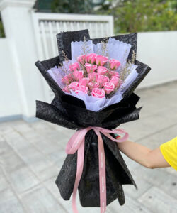 Bó hoa sáp hồng đẹp - HS68