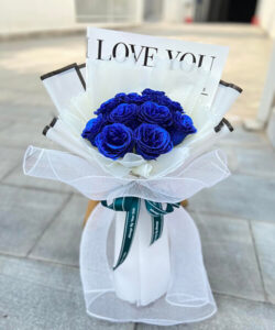 Bó hoa sáp hồng xanh dương - HS61