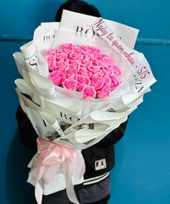 Bó hoa sáp màu hồng - HS55