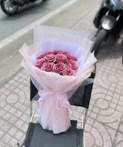 Bó hoa sáp màu tím - HS54