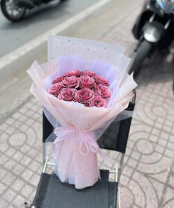 Bó hoa sáp màu tím - HS54