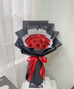 Bó hoa sáp nhũ đỏ - HS44