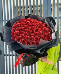 Bó hoa sáp nhũ màu đỏ - HS42