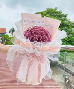 Bó hoa sáp nhũ tím - HS41