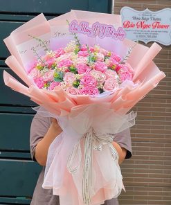 Bó hoa sáp tone hồng - HS18