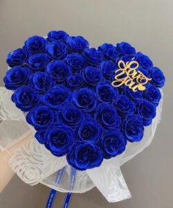 Bó hoa sáp xanh hình trái tim - HS10