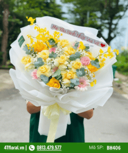 Bó hoa tươi màu vàng tặng sếp - BH406
