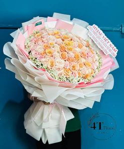 Bó hoa tone hồng cam nhạt - BH118