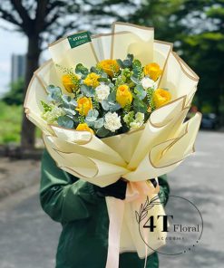 Bó hoa tone vàng trắng – BH266