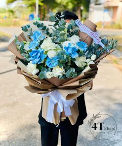 Bó hoa tone xanh dương trắng - BH113