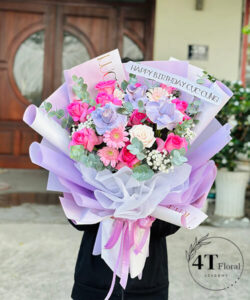 Bó hoa tone tím nhẹ nhàng - BH108