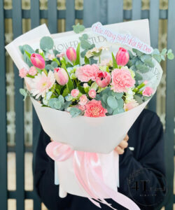 Bó hoa tulip mix cẩm chướng - BH231