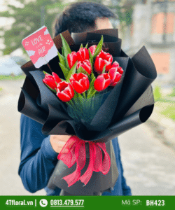 Bó hoa tuy lip màu đỏ - BH423